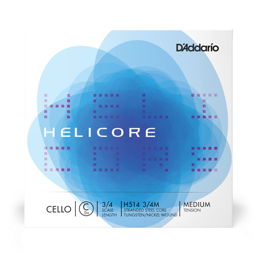 D'Addario Helicore Cello Single C String, 3/4 Scale, Medium Tension