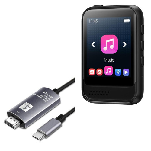 BoxWave Cable Compatible with JOLIKE D22 - SmartDisplay Cable - USB Type-C to HDMI (6 ft), USB C/HDMI Cable - Jet Black