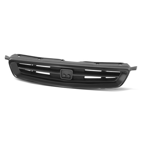 HO1200134 Factory Style Front Bumper Grill Grille Assembly with Moulding Compatible with Honda Civic CX/DX/EX/HX/ 2-Door/HB 1996-1998, Matte Black