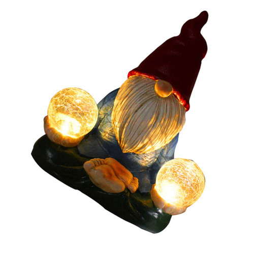 Happyyami Garden Gnome Light Miniature Animal Figurines 1pc Garden Gnome Solar Light Garden Knomes Statue Decor Solar Gnomes Decor for Outside Lawn Solar Light Ornament Mini Craft
