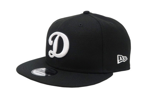 New Era 950 Los Angeles Dodgers Basic D Logo Snapback Hat (BK/WH) Men's Cap