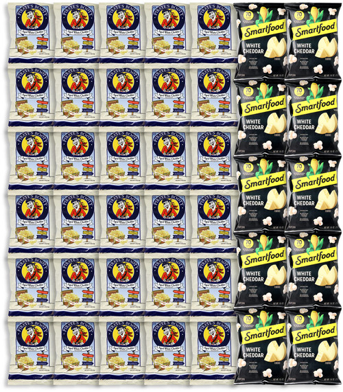 Popcorn Snack Pack | Individual Popcorn Snack Bags | Pirates Booty Aged White Cheddar and Smart Food White Cheddar Snack Pack | 40 Packs | Individual Packs | Niro Assortment