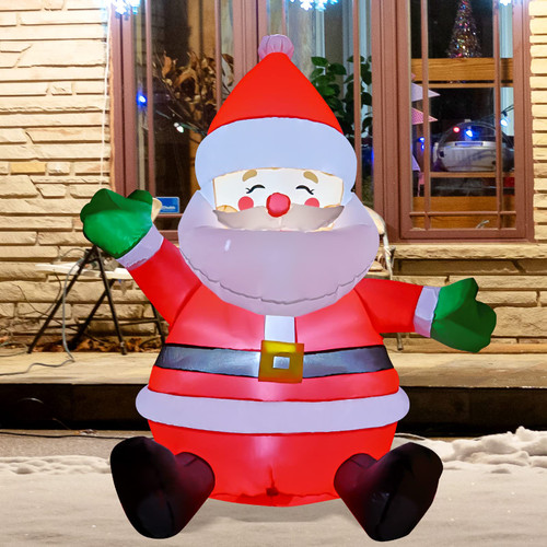 COMIN 5ft Christmas Inflatables Outdoor Decorations, Blow Up Santa Claus Inflatable with Built-in LEDs for Christmas Indoor Outdoor Yard Lawn Garden Decorations COMIN 5ft Christmas Inflatables Outdoor Decorations, Blow Up Santa Claus Inflatable with Built-in LEDs for Christmas Indoor Outdoor Yard Lawn Garden Decorations