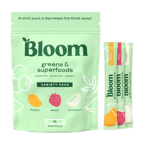 Bloom Nutrition Green Superfood Stick Packs | Super Greens Powder Juice & Smoothie Mix | Complete Whole Foods, Organic Spirulina and Chlorella, Probiotics, Digestive Enzymes, & Antioxidants (Variety) Bloom Nutrition Green Superfood Stick Packs | Super Greens Powder Juice & Smoothie Mix | Complete Whole Foods, Organic Spirulina and Chlorella, Probiotics, Digestive Enzymes, & Antioxidants (Variety)