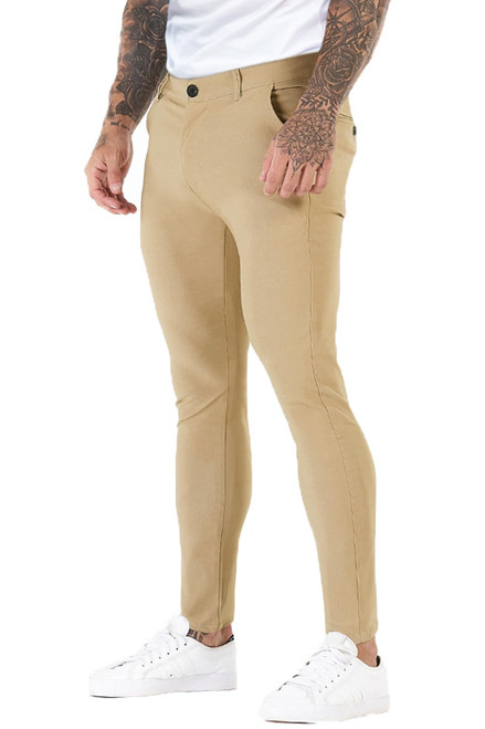 GINGTTO Skinny Pants for Men Khaki,Dress Pants for Men Slim Fit Stretch Chinos Pants Size 32 GINGTTO Skinny Pants for Men Khaki,Dress Pants for Men Slim Fit Stretch Chinos Pants Size 32