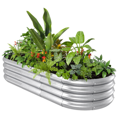 UNAOIWN Raised Garden Bed, 5X2X1 FT Galvanized Planter Box Outdoor, Bottomless Metal Garden Bed Planter for Vegetables Flower Herb, Round UNAOIWN Raised Garden Bed, 5X2X1 FT Galvanized Planter Box Outdoor, Bottomless Metal Garden Bed Planter for Vegetables Flower Herb, Round