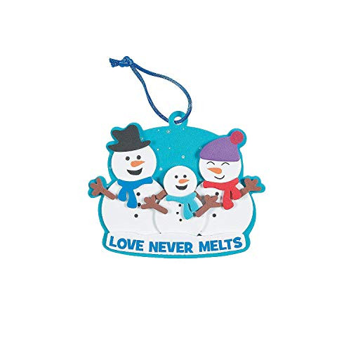 Snowman Family Christmas Foam Ornament Craft Kit-Makes 12-Classroom Activity