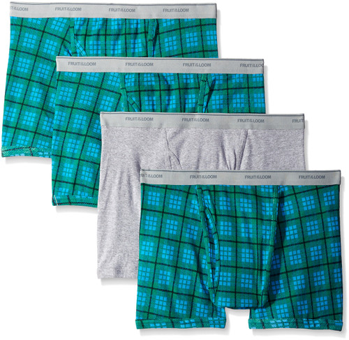 Fruit of the Loom Men's Color Short Leg Boxer Brief, Assorted, XX-Large(Pack of 4)