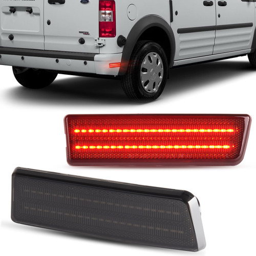 Gempro LED Side Marker Lights for 2010-2013 Ford Transit Connect Rear Red Bumper Marker Reflectors Lamps Smoked Len, 2PCS