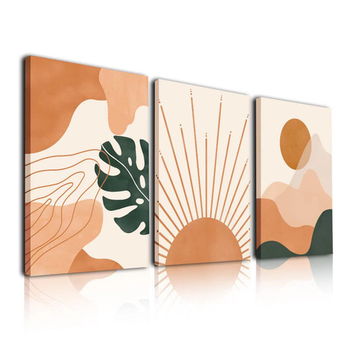 Boho Wall Art, Minimalist Boho Wall Decor, Mid-Century Modern Wall Art Prints Canvas Paintings, Abstract Geometric Sun Mountain Line Plant Orange Framed Wall Art, Boho Room Decor for Living Room, Bedroom, Bathroom, Office,Home (12x16inch, Set of 3) Boho Wall Art, Minimalist Boho Wall Decor, Mid-Century Modern Wall Art Prints Canvas Paintings, Abstract Geometric Sun Mountain Line Plant Orange Framed Wall Art, Boho Room Decor for Living Room, Bedroom, Bathroom, Office,Home (12x16inch, Set of 3)