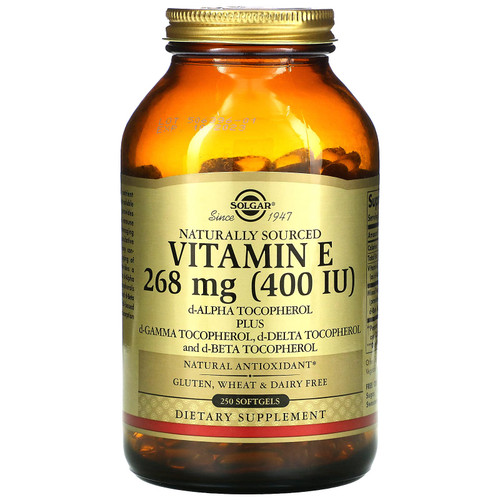 Naturally Sourced Vitamin E, 268 mg (400 IU), 250 Softgels, Solgar