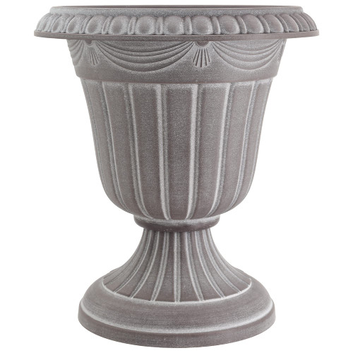 Arcadia Garden Products PL00CW Classic Traditional Plastic Urn Planter Indoor/Outdoor, 16" x 18", White Wash