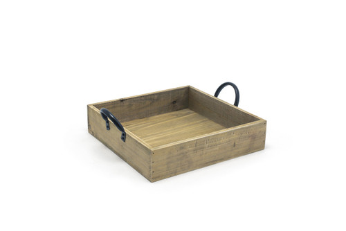 Front of the House SPT059NAW21 FOH, Square Rustic Wood Box, 2.25" Height, 9.75" Width, 9.75" Length (Pack of 4)