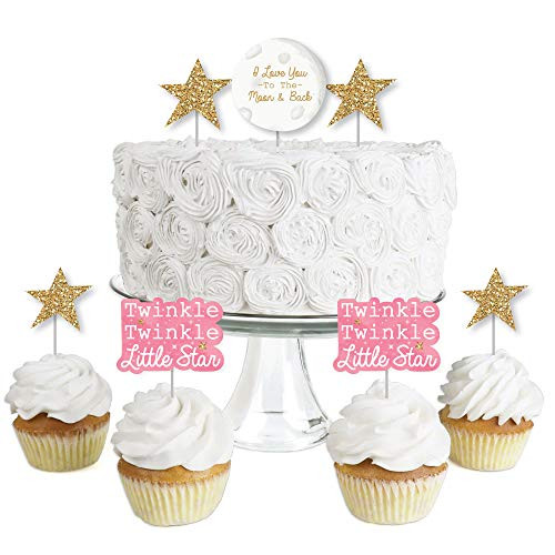 Pink Twinkle Twinkle Little Star - Dessert Cupcake Toppers - Baby Shower or Birthday Party Clear Treat Picks - Set of 24 Pink Twinkle Twinkle Little Star - Dessert Cupcake Toppers - Baby Shower or Birthday Party Clear Treat Picks - Set of 24