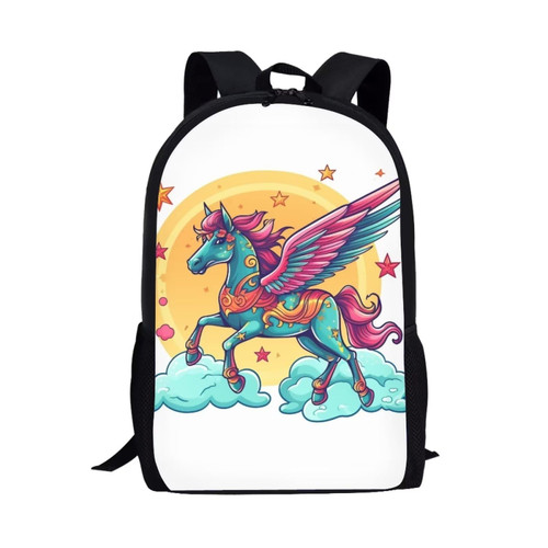 Green Red Cartoon Unicorn Backpack for Girls School Backpack for Girls Unicorn Bookbag School Bag for Elementary Back to School