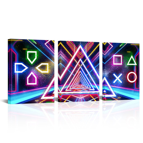 Visual Art Decor Gaming Posters for Boys Room Video Game Playroom Wall Decoration Game Sign Pictures Gift for Gamer Bedroom Room Decorations Ready to Hang (LXH-36X16)