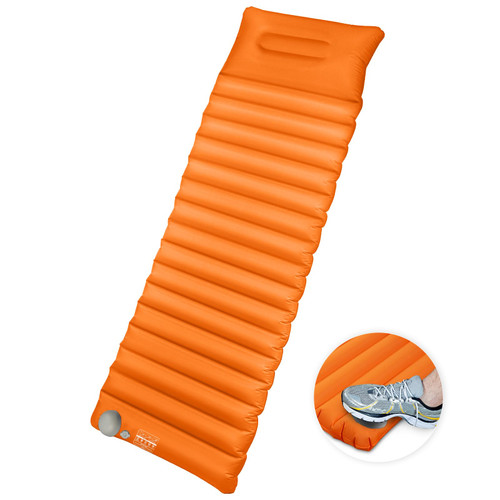 JOSEN Sleeping Pad for Camping, 78''X26'' Camping Mattress, Ultralight 1.9lb Inflatable Sleeping Mat with Pillow, Built-in Pump, Compact Air Mattress for Backpacking Hiking Tent - Orange