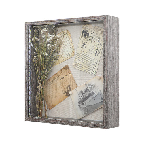 Shadow Box Frame with Lights 11"x16.5" Deep Shadow Boxes Display Cases Wooden Memory Box Picture Frame for Tickets Memorabilia Bouquet Keepsakes - Brown
