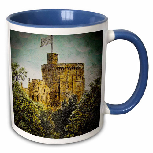 3dRose Vintage Windsor Castle Round Tower 1880 British Royalty England - Mugs (mug_245948_11)