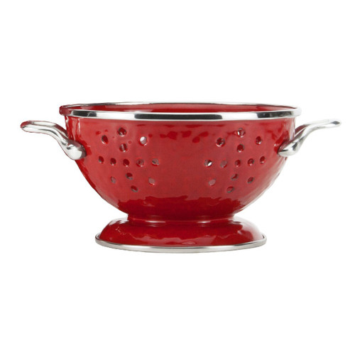 Golden Rabbit Enamelware - Solid Red Pattern - 1qt Petite Colander