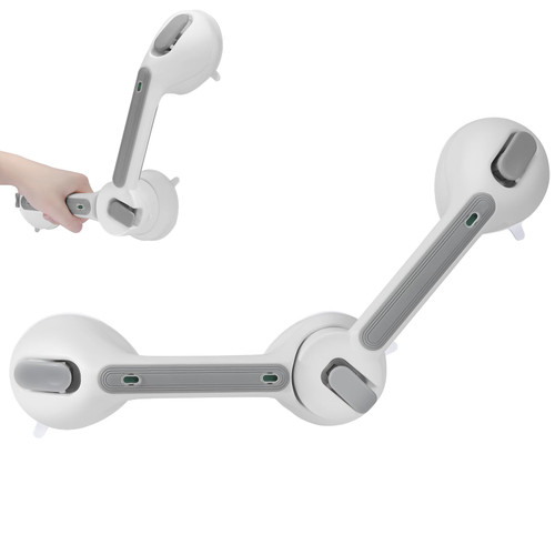 Suction Grab Bars for Shower, 20 inch Shower Handles for Elderly Suction Heavy Duty, Bath Safety Grab Bar, Suction Cup Grab Bars for Bathtubs and Showers, Bathroom Shower Grip Bar, Angle Adjustable