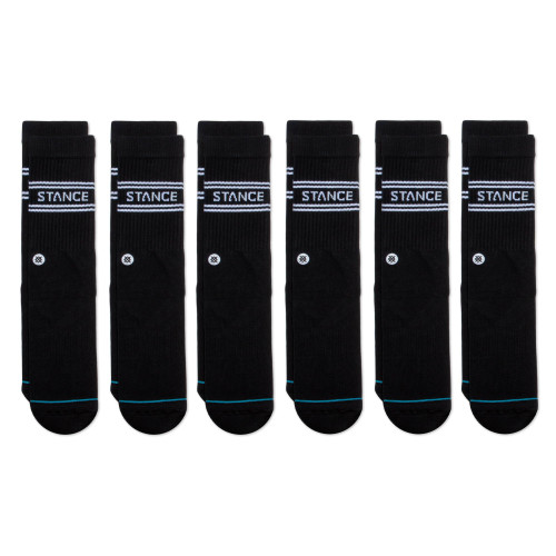 Stance Basic Crew 6-Pack Black LG (US Men's Shoe 9-13, Women's Shoe 11-14)