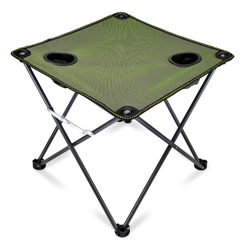 VOOVY Folding Camping Table Beach Table Lightweight Folding Tailgating Table with 2 Cup Holder & Carry Bags, for Camping, Beach, Fishing, Campfires and Picnic?Army Green?