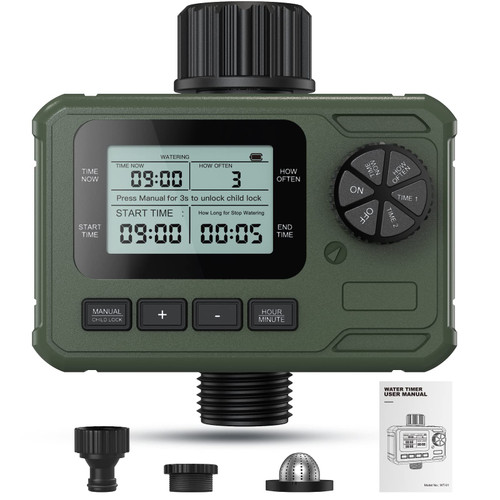 Sprinkler Timer, Programmable Water Timer for Garden Hose, Automatic/Manual Watering, IP65 Waterproof, Ideal for Outdoor Garden Faucet, Drip Irrigation System