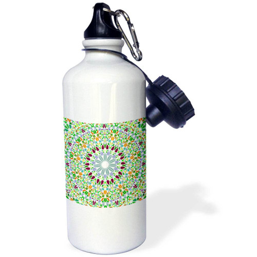 3dRose Oriental dynamic abstract round mosaic mandala background - Water Bottles (wb-373379-1)