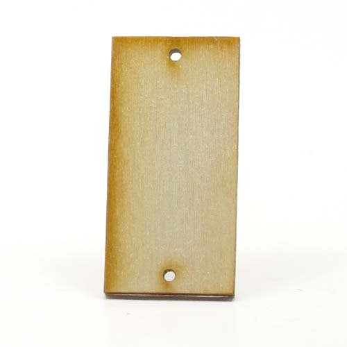 Mylittlewoodshop - Pkg of 50 - Rectangle - 2 inches by 1 inch with 2 2mm Holes and 1/8 inch Thick Unfinished Wood(LC-RTWH02-50)