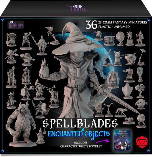 Wildspire 36 Spellblades & Enchanted Objects - Characters & Animated Objects for DND Miniatures 28mm Dungeons & Dragons Miniatures Bulk D&D Miniatures DND Minis DND Figures Fantasy Spell Effects