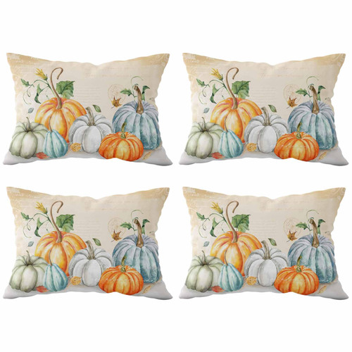 Thanksgiving Fall Autumn Pumpkin Throw Pillows Pillow Covers for Couch 12x20 Set of 4 Outdoor/Indoor Linen Throw Pillow Covers Decorative Cushion Case Pillow Cases for Sofa Bed, Farmhouse Harvest Leaf Thanksgiving Fall Autumn Pumpkin Throw Pillows Pillow Covers for Couch 12x20 Set of 4 Outdoor/Indoor Linen Throw Pillow Covers Decorative Cushion Case Pillow Cases for Sofa Bed, Farmhouse Harvest Leaf