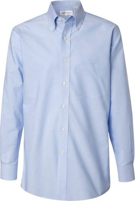 Van Heusen Mens Pinpoint Oxford Shirt, M, Blue