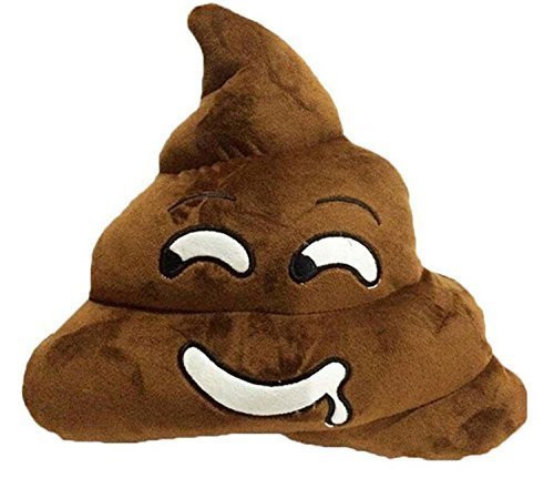 Emoji 32cm Silly Smiley Pillows Emoticon Brown Round Cushion Pillow Stuffed Plush Soft Toy-smiley Poop sweet-trademark of 2mb enterpise llc