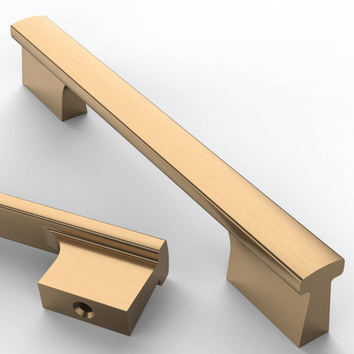 Amerdeco 10 Pack Champagne Bronze Cabinet Pulls 5 Inch(128MM) Hole Centers Kitchen Cabinet Handles Hardware Kitchen Handles for Cabinets Cupboard Handles Drawer Pulls