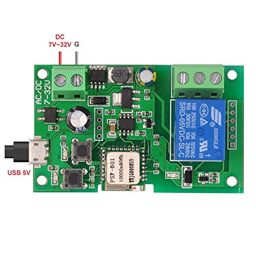 Onyehn sonoff 1 Channel DC5V 7v-32v wifi switch wireless Relay module,DIY wireless switch Relay Universal module Smart home Automation access control Inching/Self-Locking usb interface
