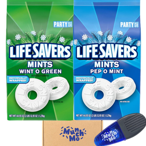 Lifesaver Mints, Bulk Life Savers Hard Candy, 2 Packs, 44.93oz each, Flavors- Pep O Mint and Wint O Green Individually Wrapped Lifesaver Mints, Bulk Life Savers Hard Candy, 2 Packs, 44.93oz each, Flavors- Pep O Mint and Wint O Green Individually Wrapped