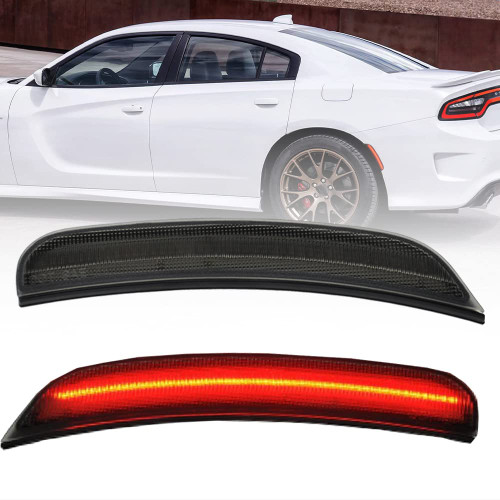 NSLUMO Red Led Side Marker Light for D'odge Charger 2015 2016 2017 2018 2019 2020 Smoke Lens Rear Side Marker Light Car OEM Led Sidemarker