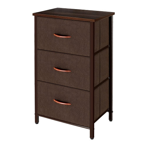 AZL1 Life Concept 3 Drawers Fabric Dresser Storage Tower, Organizer Unit for Bedroom, Closet, Entryway, Hallway - Coffee