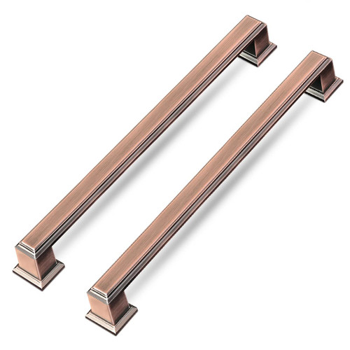 GRANTENOV 7-1/2 Inch Antique Copper Cabinet Pulls Handles Solid Zinc Alloy Square Antique Copper Drawer Pulls Copper Kitchen Cabinet Hardware Handles Dresser Drawer Knobs Pulls 6 Pack