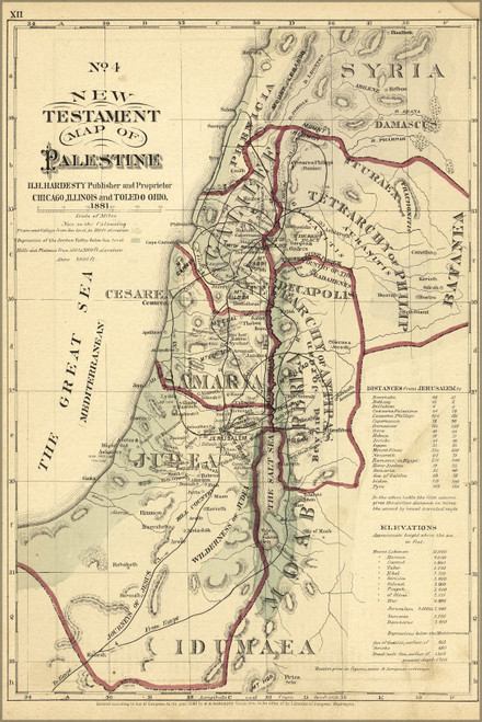 History Galore 24"x36" Gallery Poster, new testament map palestine israel holy land 1881 05_22_19 History Galore 24"x36" Gallery Poster, new testament map palestine israel holy land 1881 05_22_19