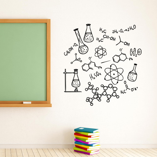 Vinyl Wall Decal School Education for Student Room Chemistry Scientist Science Stickers (4380ig) Black Vinyl Wall Decal School Education for Student Room Chemistry Scientist Science Stickers (4380ig) Black