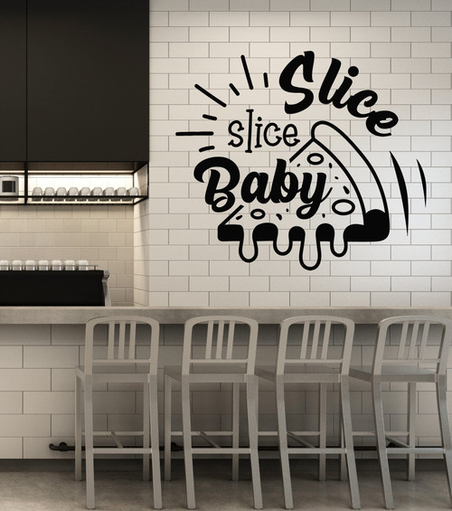 Large Vinyl Wall Decal Pizza Slice Italian Food Tasty Restaurant Decor Stickers Mural (g7473) Black Large Vinyl Wall Decal Pizza Slice Italian Food Tasty Restaurant Decor Stickers Mural (g7473) Black