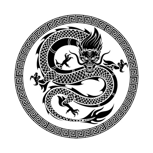 Vinyl Wall Decal Chinese Art Dragon Ornament Asian Style Stickers Large Decor (1373ig) Black Vinyl Wall Decal Chinese Art Dragon Ornament Asian Style Stickers Large Decor (1373ig) Black