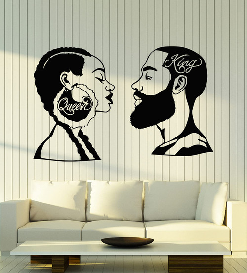 Vinyl Wall Decal Queen King Afro Style Man Woman Beauty Salon Stickers Mural Large Decor (g5365) (M 22.5 in X 35 in) Vinyl Wall Decal Queen King Afro Style Man Woman Beauty Salon Stickers Mural Large Decor (g5365) (M 22.5 in X 35 in)