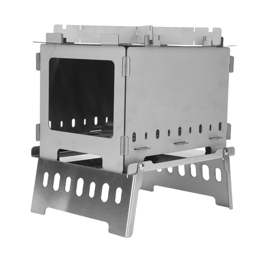 BORDSTRACT Camping Stove, Folding Portable Wood Burning Stove, Stainless Steel Backpacking Windproof Mini Stove for Outdoor Camping Hiking Backpacking Picnic BBQ BORDSTRACT Camping Stove, Folding Portable Wood Burning Stove, Stainless Steel Backpacking Windproof Mini Stove for Outdoor Camping Hiking Backpacking Picnic BBQ