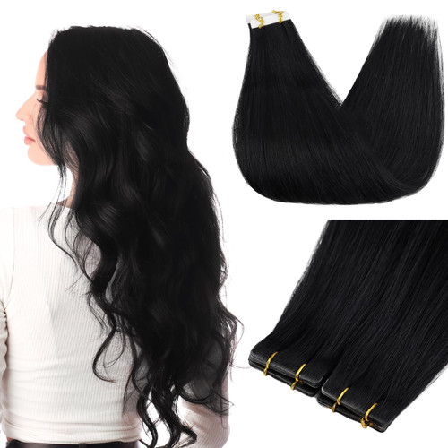 Full Shine Intact Hair Extensions Tape in 18 Inch Black Virgin Tape in Hair Extensions Injected Tape in Extensions Color 1 Jet Black Seamless Skin Weft Human Hair Extensions 5Pcs 12.5Gram Full Shine Intact Hair Extensions Tape in 18 Inch Black Virgin Tape in Hair Extensions Injected Tape in Extensions Color 1 Jet Black Seamless Skin Weft Human Hair Extensions 5Pcs 12.5Gram