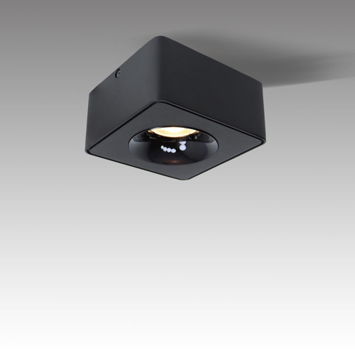 Marknice LED Dimmable Square Ceiling Spot Light Aluminum Black Ultra-Thin Down Light Modern Minimalist Focus Light Spotlight Fixture for Living Room Hallway Kitchen Foyer CRI 98 12W 3000K MTD002
