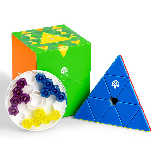 GAN Pyraminx 60 Magnets, Speed Magnetic Pyramid Puzzle Stickerless Triangle Cube GES+(UV Coated,Enhanced)