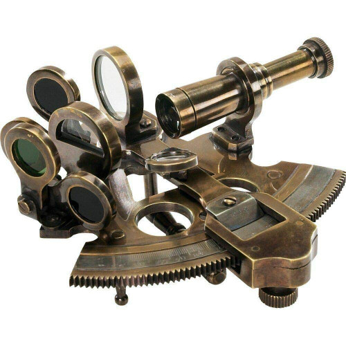 Antique Gift Hub Collectible Marine Nautical Bronze Sextant Brass Maritime Sextant